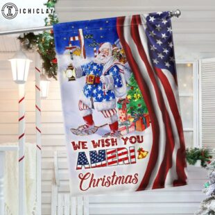 Santa Claus We Wish You A Merry Christmas House And Garden Flag