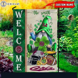 Custom Name Montana Grizzlies Happy St. Patrick's Day Shamrock House And Garden Flag