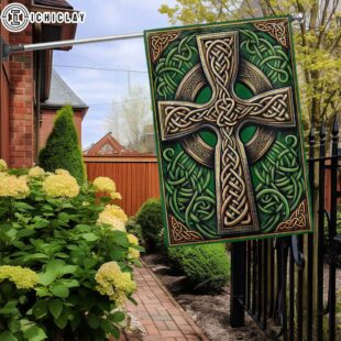Irish Celtic Knot Cross Saint Patrick's Day House And Garden Flag