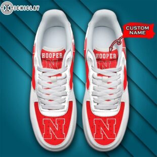 Personalized Name NCAA Nebraska Cornhuskers Air Force 1 Shoes
