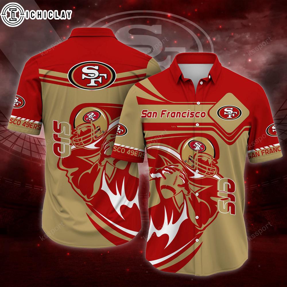 San Francisco 49ers NFL Football Logo Hawaiian Shirt San Francisco 49ers NFL Football Logo Hawaiian Shirt