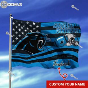 Custom Name NFL Carolina Panthers Team House And Garden Flag