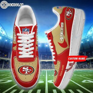 Custom Name NFL San Francisco 49ers Team Air Force 1 Shoes
