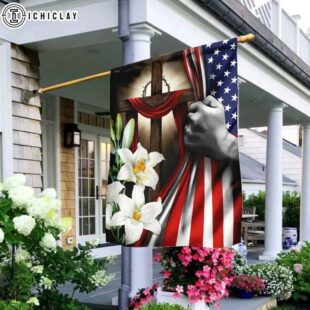 Easter Lilies Christian Cross American House And Garden Flag
