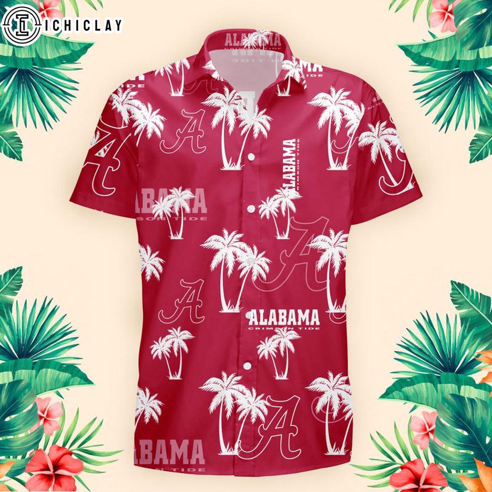 Alabama Crimson Tide Palm Tree Pattern Hawaii Shirt Gift For Fans Alabama Crimson Tide Palm Tree Pattern Hawaii Shirt Gift For Fans
