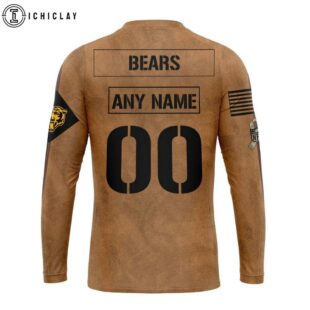 Custom Name And Number NFL Chicago Bears Salute To Service Veterans Day 3D Sweatshirt
