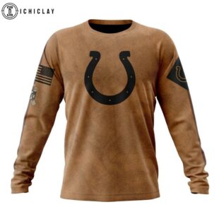 Custom Name And Number NFL Indianapolis Colts Salute To Service Veterans Day 3D Sweatshirt