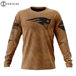 Custom Name And Number NFL New England Patriots Salute To Service Veterans Day 3D Sweatshirt