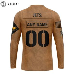 Custom Name And Number NFL New York Jets Salute To Service Veterans Day 3D Sweatshirt