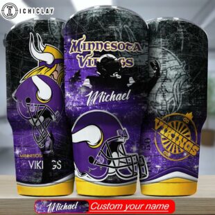 Custom Name Minnesota Vikings NFL Tumbler Gift For Sports Fan