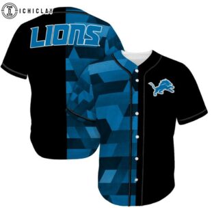 Detroit Lions Team Pattern Baseball Jersey Shirt