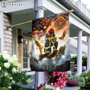 Firefighter Jesus Eagle House And Garden Flag