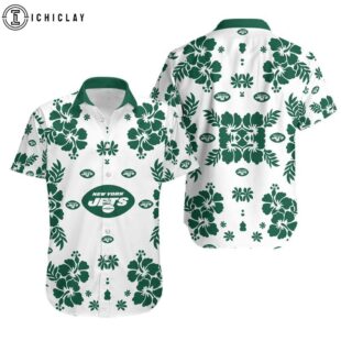 New York Jets Hibiscus Flower Hawaiian Shirt