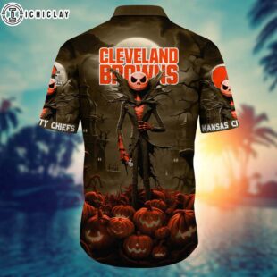 NFL Cleveland Browns Jack Skellington Aloha Hawaiian Shirt