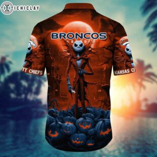 NFL Denver Broncos Jack Skellington Aloha Hawaiian Shirt