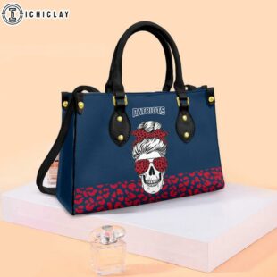 NFL New England Patriots Skull Girl Pattern Leather Handbag