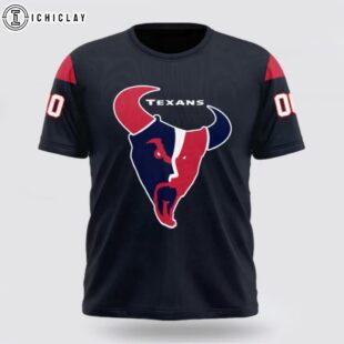 Custom Name And Number Houston Texans Horror NFL All Over Print T-Shirt