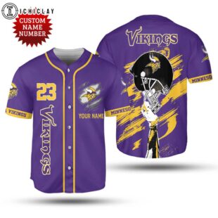 Custom Name And Number Minnesota Vikings Sport Baseball Jersey