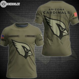 Custom Name Arizona Cardinals NFL Football 3D T-Shirt