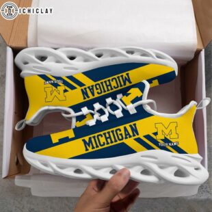 Custom Name NCAA Michigan Wolverines Max Soul Shoes