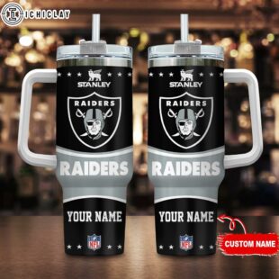 Custom Name NFL Las Vegas Raiders Team Tumbler 40oz With Handle