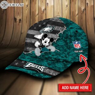 Custom Name NFL Philadelphia Eagles Mickey Classic Baseball Cap