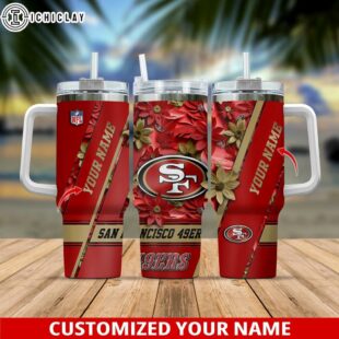 Custom Name San Francisco 49ers NFL Tumbler 40oz With Handle