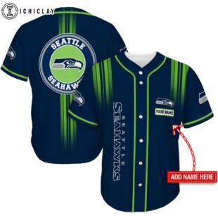 Custom Name Seattle Seahawks NFL Football Sport Baseball Jersey Shirt