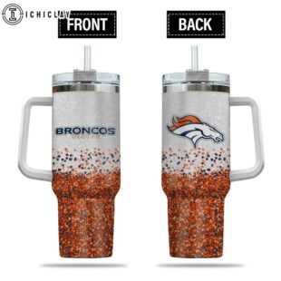 Denver Broncos Sparkle Pattern NFL Tumbler 40Oz