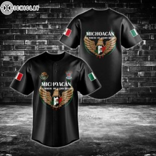 Mexico Flag Pattern Baseball Jersey For Fan