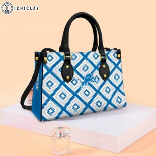 NFL Detroit Lions Caro Pattern Leather Handbag