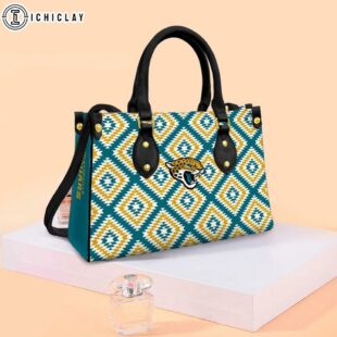 NFL Jacksonville Jaguars Caro Pattern Leather Handbag