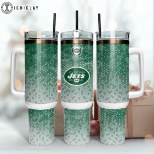 NFL New York Jets Football Tumbler 40Oz With Handle