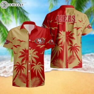 San Francisco 49ers Palm Tree Reflection Pattern Hawaii Shirt
