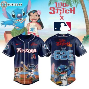 Arizona Diamondbacks MLB x Lilo & Stitch Baseball Jersey Shirt For Fans
