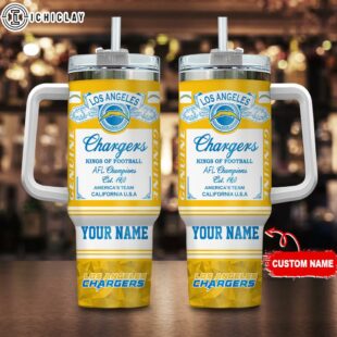 Custom Name Los Angeles Chargers King Of Football Tumbler 40Oz