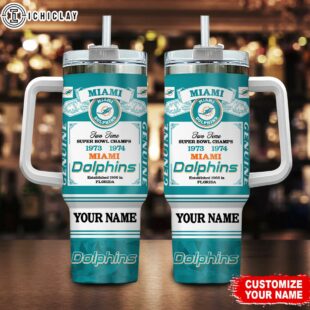 Custom Name Miami Dolphins Super Bowl Champs Tumbler 40Oz