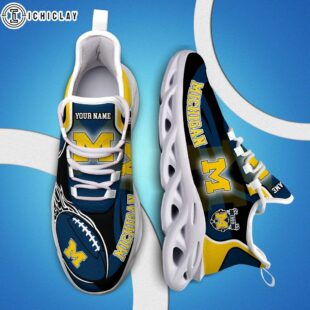 Custom Name Michigan Wolverines NCAA Team Sport Max Soul Shoes