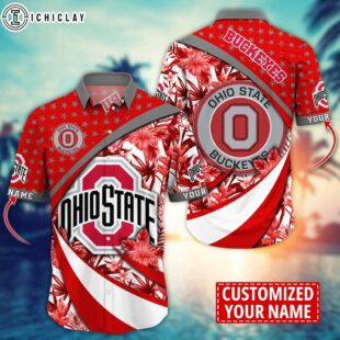 Custom Name MLB Ohio State Buckeyes Aloha Hawaiian Shirt Gift For Fans