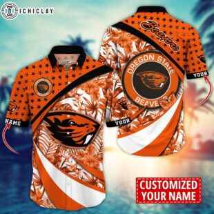 Custom Name MLB Oregon State Beavers Aloha Hawaiian Shirt Gift For Fans