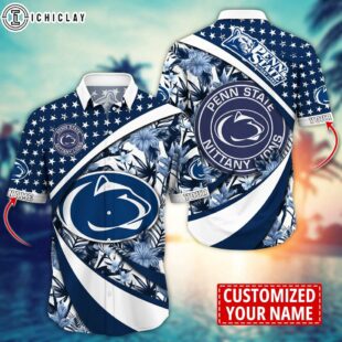 Custom Name MLB Penn State Nittany Lions Aloha Hawaiian Shirt Gift For Fans