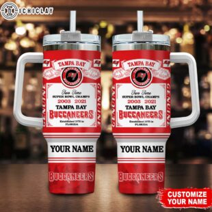 Custom Name Tampa Bay Buccaneers Super Bowl Champs Tumbler 40Oz