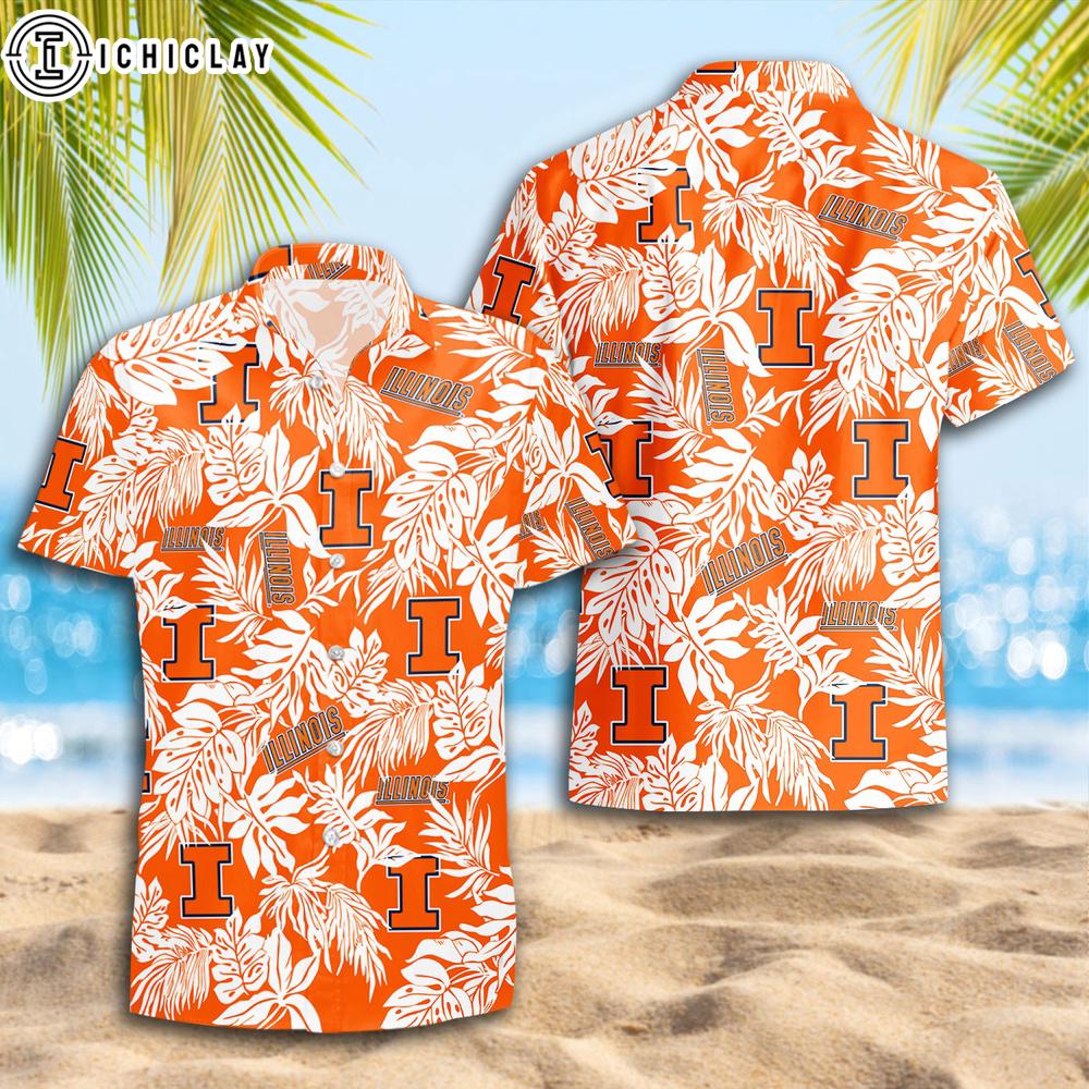 Illinois Fighting Illini Summer Trend Hawaiian Shirt Gift For Fans Illinois Fighting Illini Summer Trend Hawaiian Shirt Gift For Fans