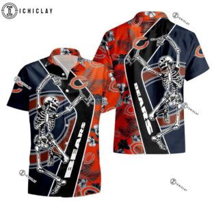 NFL Chicago Bears Dancing Skull Hawaiian Shirt