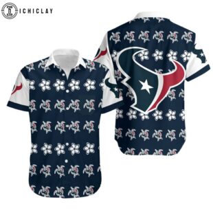 NFL Houston Texans Turtle And Flower Hawaiian Shirt