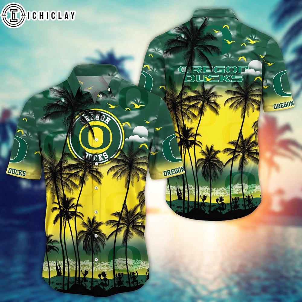 Oregon Ducks Sport Team Tree Pattern Hawaiian Shirt Oregon Ducks Sport Team Tree Pattern Hawaiian Shirt