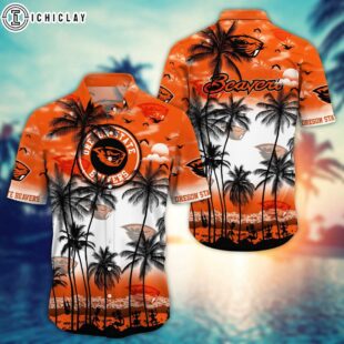 Oregon State Beavers Sport Team Tree Pattern Hawaiian Shirt