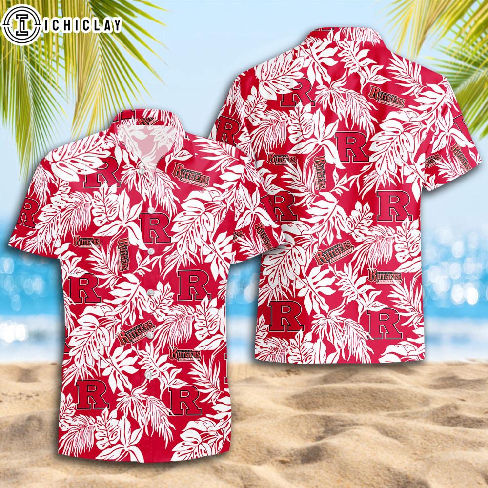 Rutgers Scarlet Knights Summer Trend Hawaiian Shirt Gift For Fans Rutgers Scarlet Knights Summer Trend Hawaiian Shirt Gift For Fans