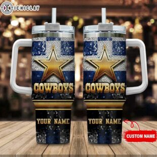Custom Name Dallas Cowboys Sport Tumbler 40Oz Handle
