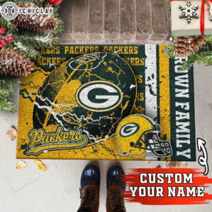 Custom Name Green Bay Packers Doormat Home Decor